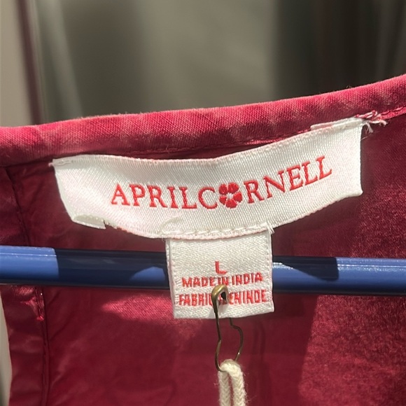 April Cornell Razzy Cotton Sleeveless Jumper Dress Raspberry Flowy Size L NEW - Picture 6 of 17